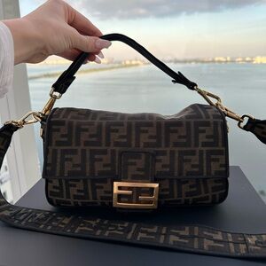 Fendi Black and Brown Shoulder Bag
